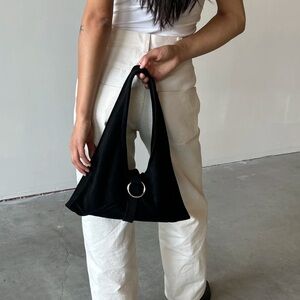 Digo Studio Black Suede Cruza Bag